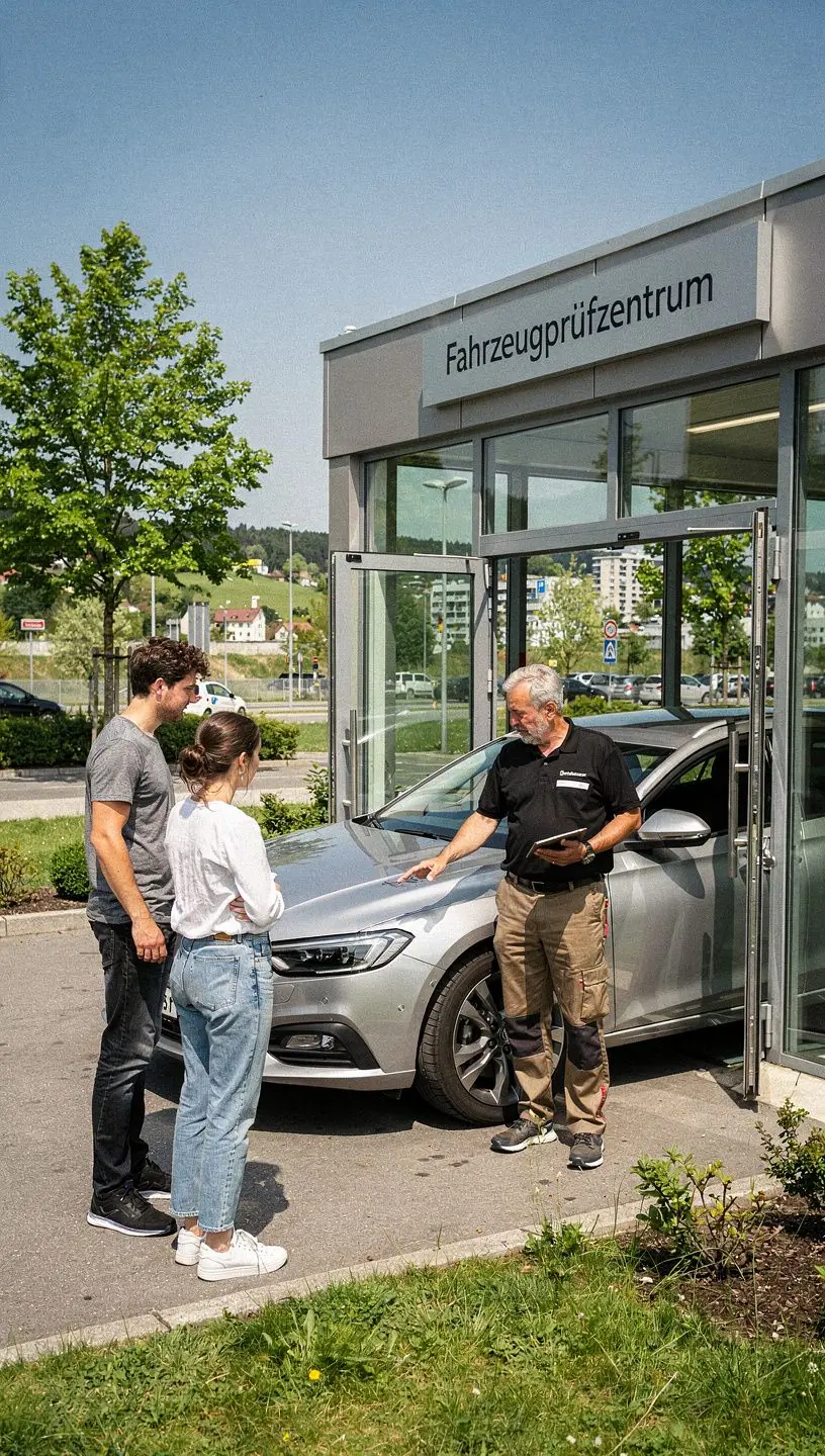 Experten verwenden Diagnosegeräte zur Bewertung der Fahrzeugtechnik und Sicherheit